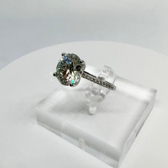 Moissanite Diamond Engagement Ring 5 Ct Round Cut Solitaire GRA Size 6.5 - Picture 8 of 11